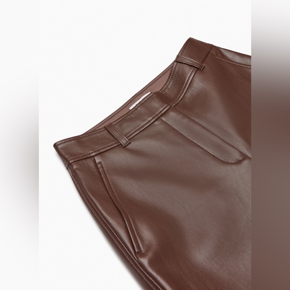 Aritzia Babaton Command Pants- Vegan Leather - Coffee Bean Brown -Regular- SZ 6
